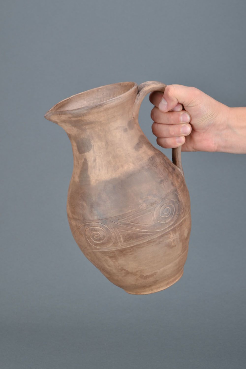 100 oz handmade clay glazed ceramic water jug made of white clay 2,4 lb photo 2