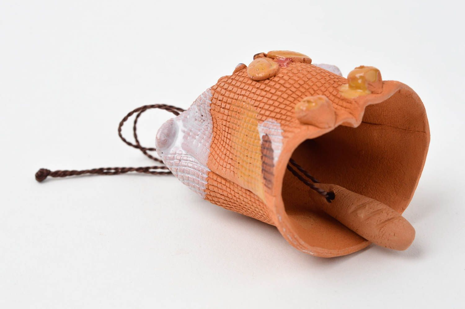 Cloche sonnette faite main Clochette à vent chien en argile Décoration maison photo 5