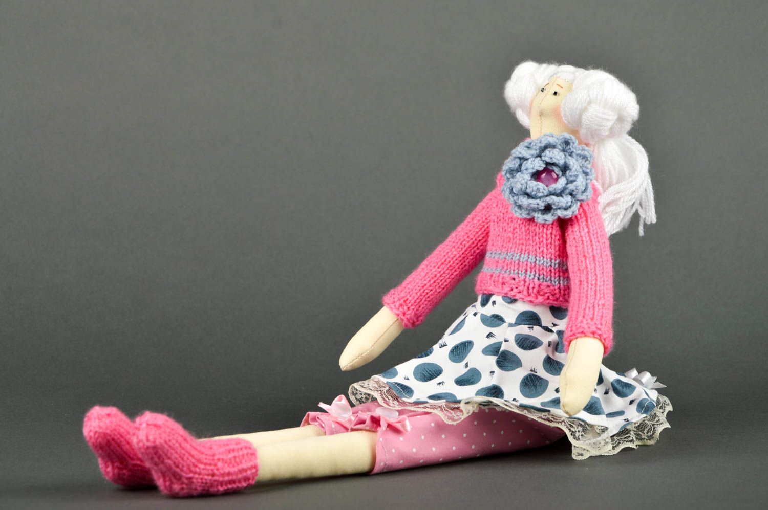 Rag doll handmade fabric toy fabric toy for children nursery decor toys photo 2