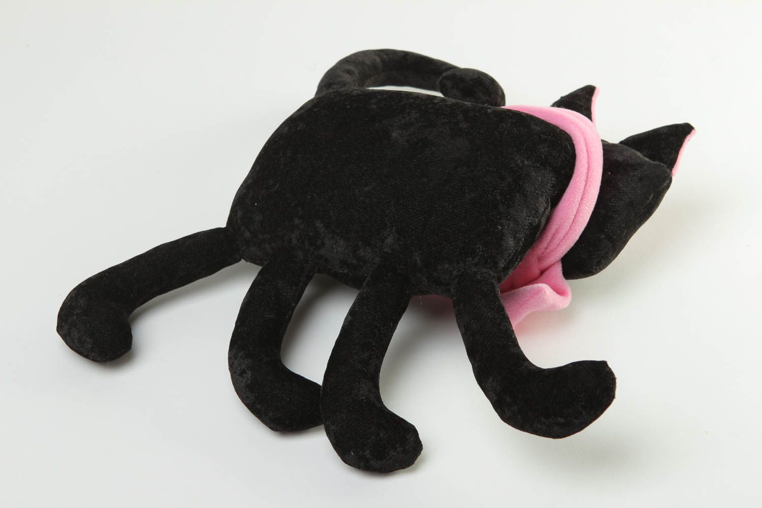 Игрушка ручной работы игрушка кот черный с бантиком подарок на новоселье фото 3