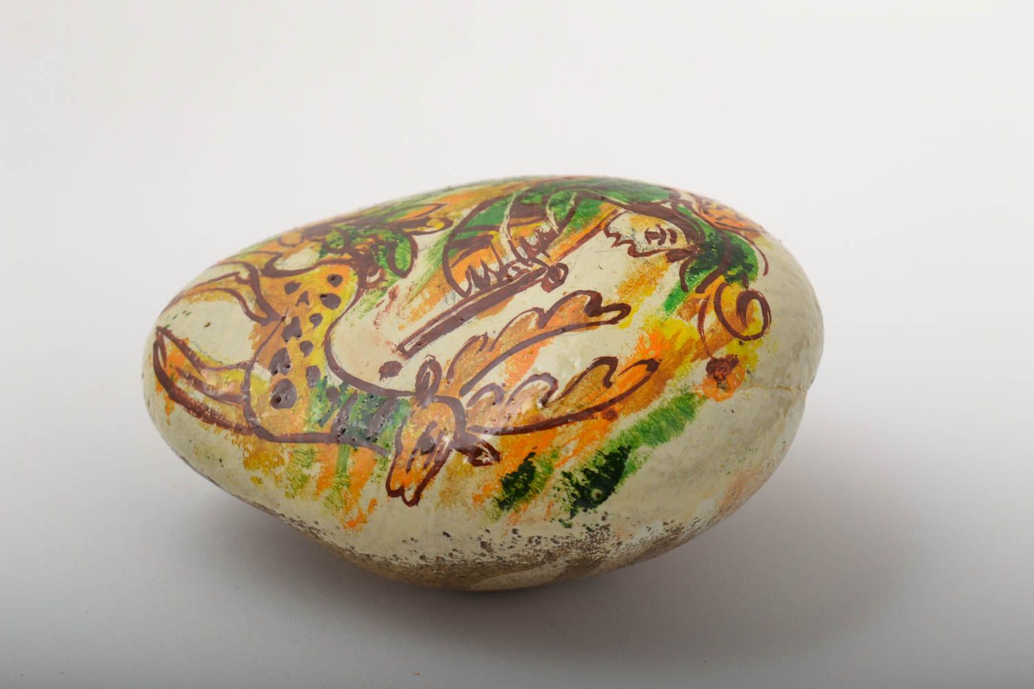 Раскрашенный камень ручной работы декор для дома морской камень охотник фото 4