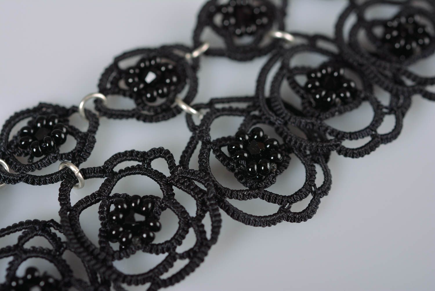 Handmade beaded jewelry set wide bracelet dangling earrings beaded jewelry photo 5