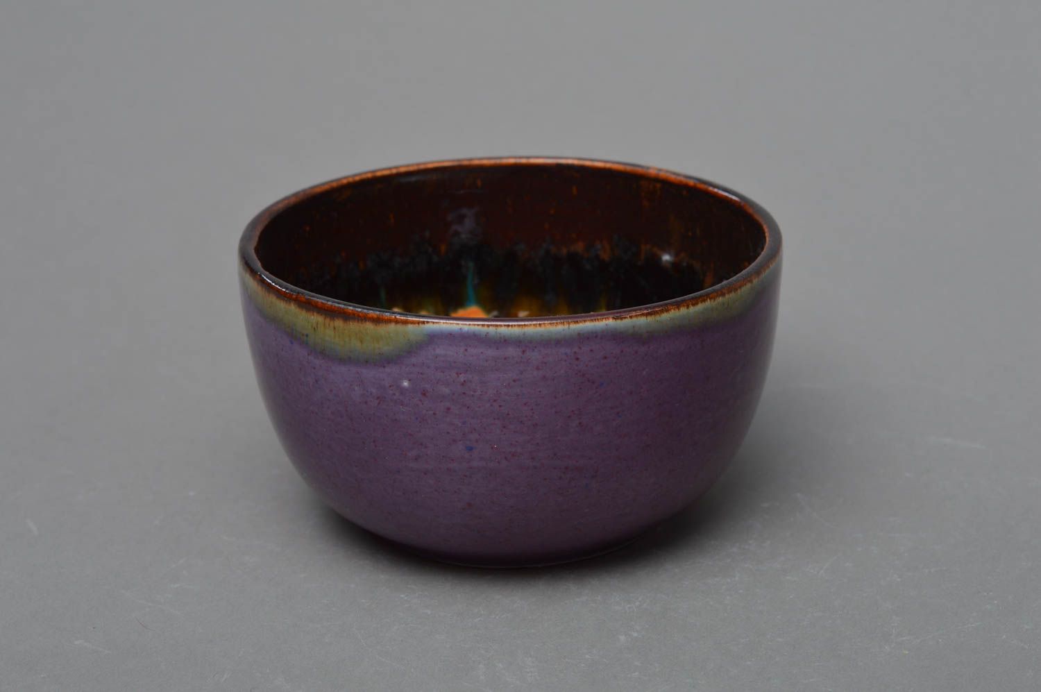 Joli bol porcelaine avec peinture à glaçure fait main vaisselle multicolore photo 1