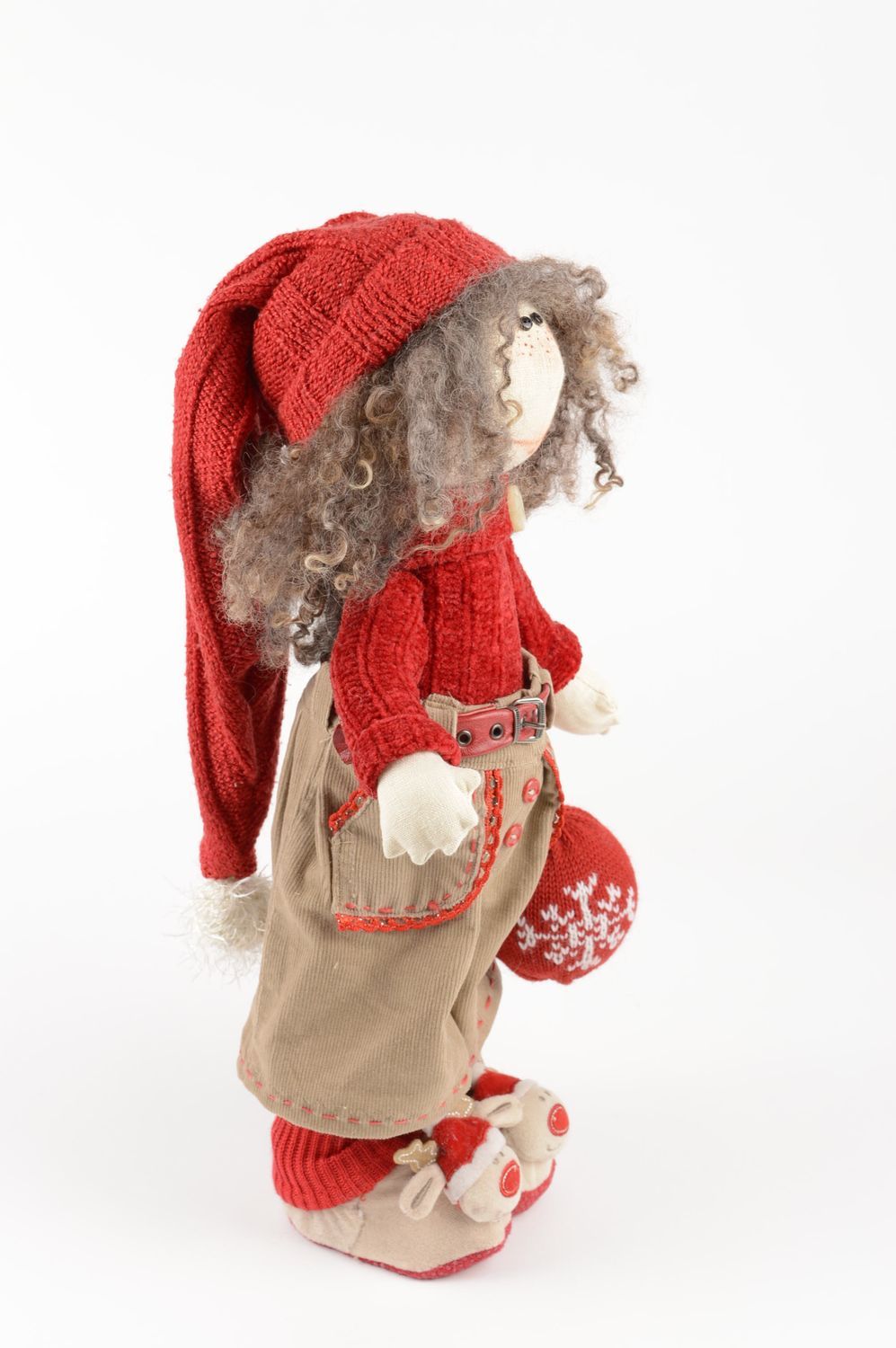 Grande poupée Jouet en tissu fait main décoratif original Cadeau pour enfant photo 3