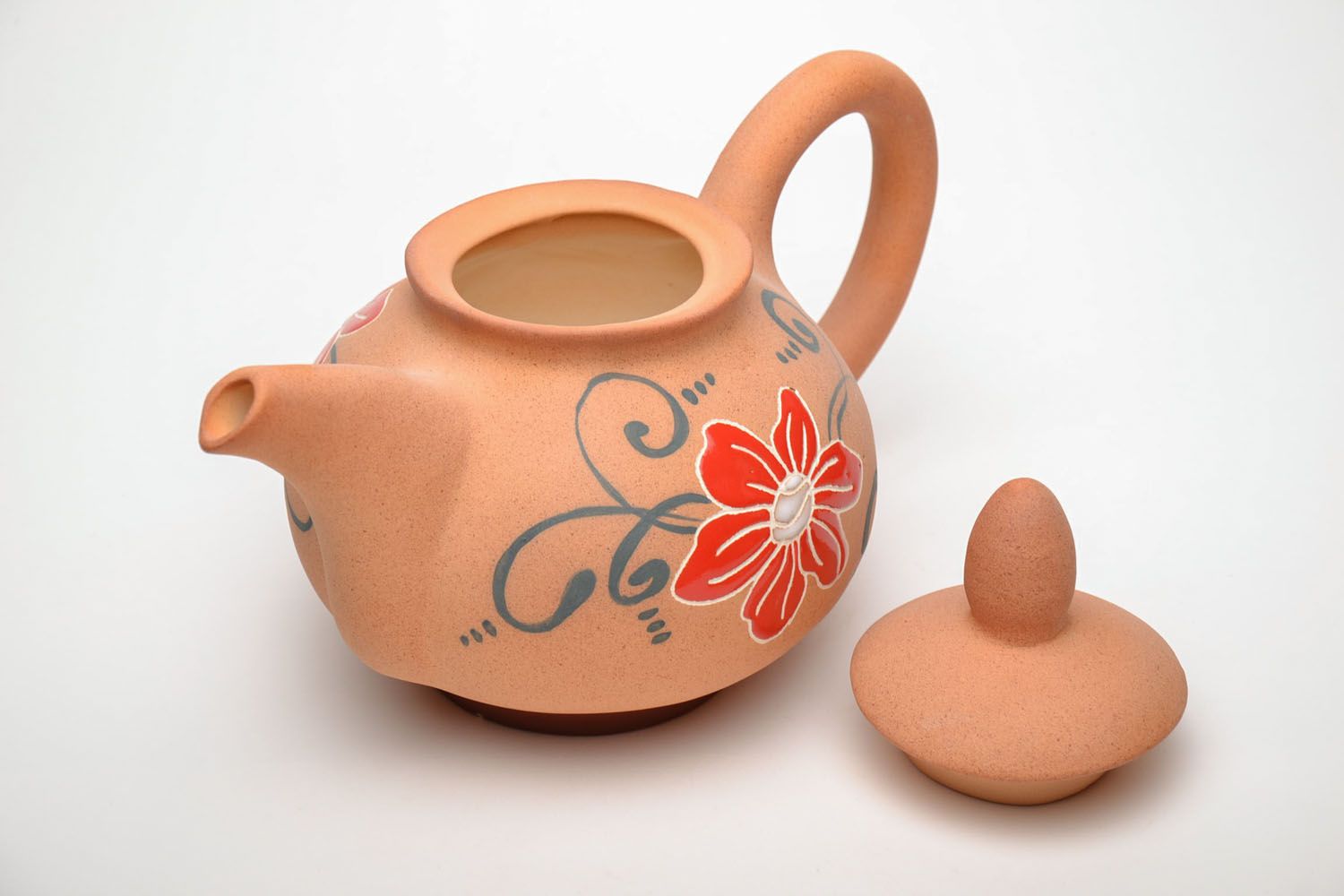 Керамический чайник-заварник из глины фото 4