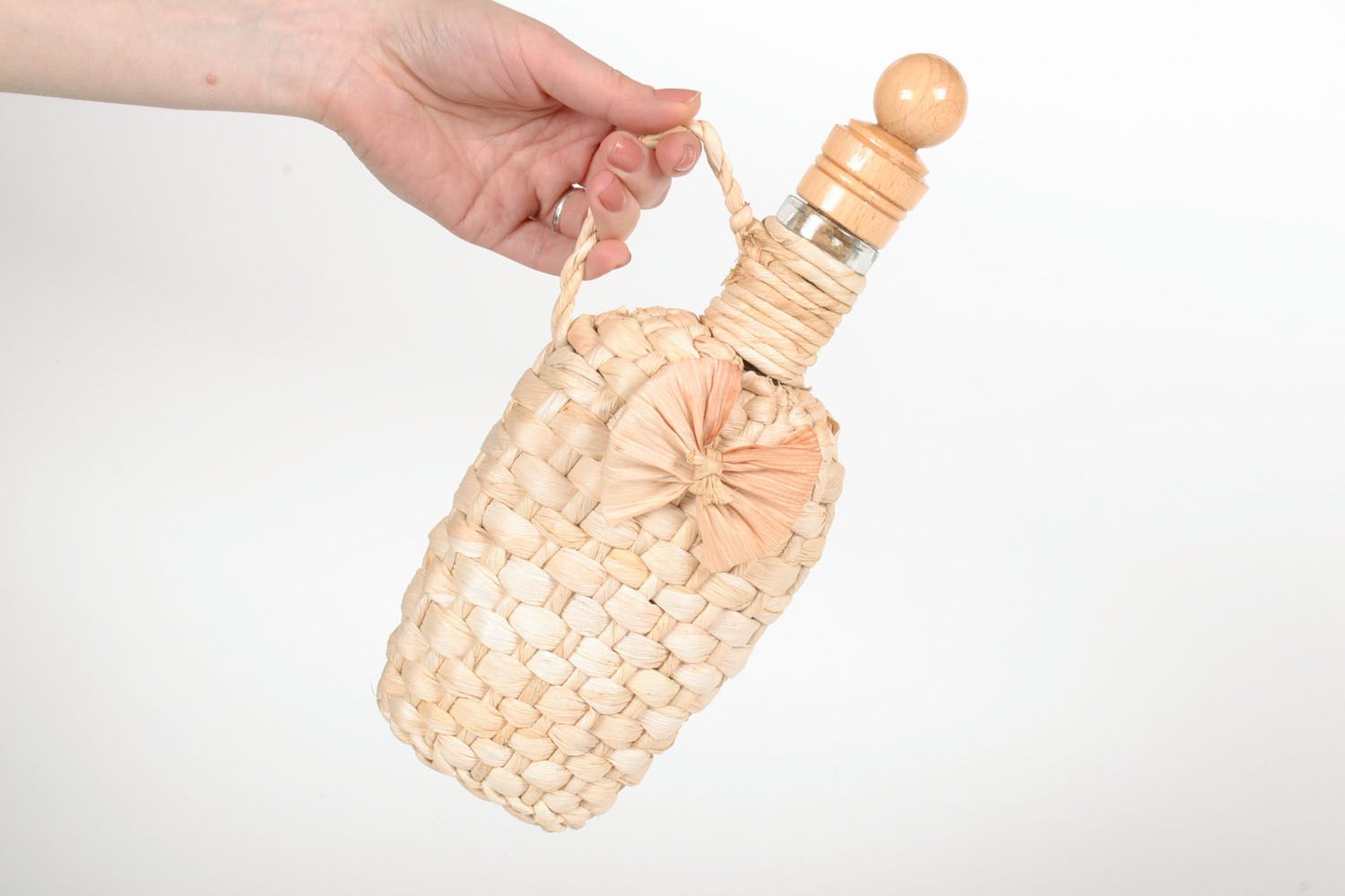 Bottle decorated with corn leaves photo 5
