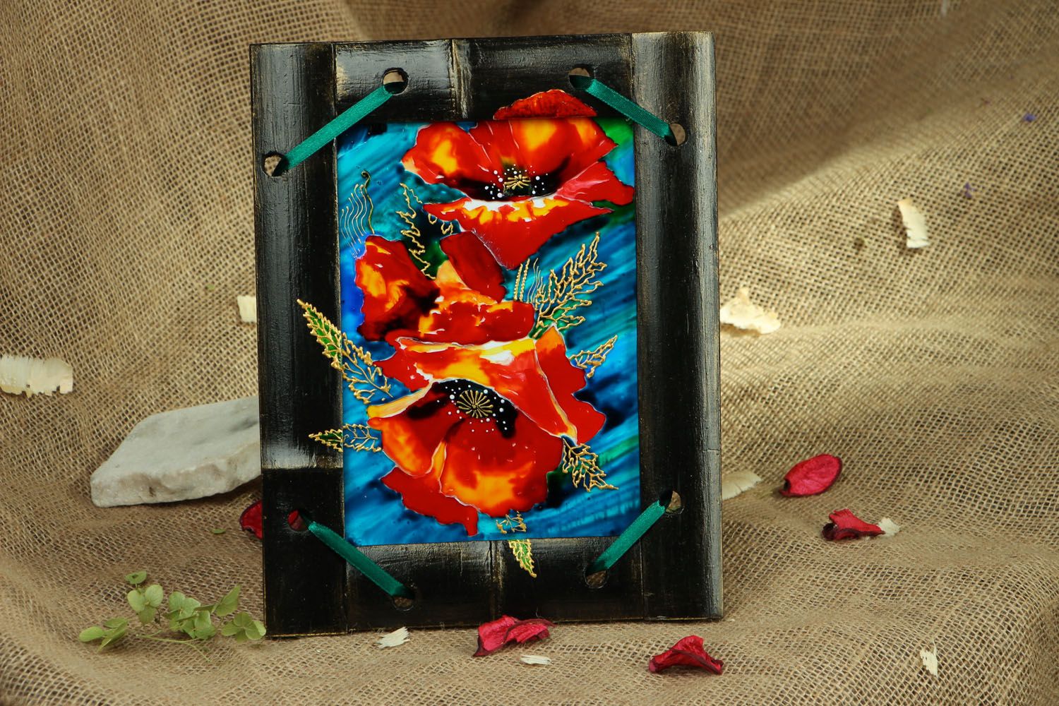 Glass painting Poppies photo 4