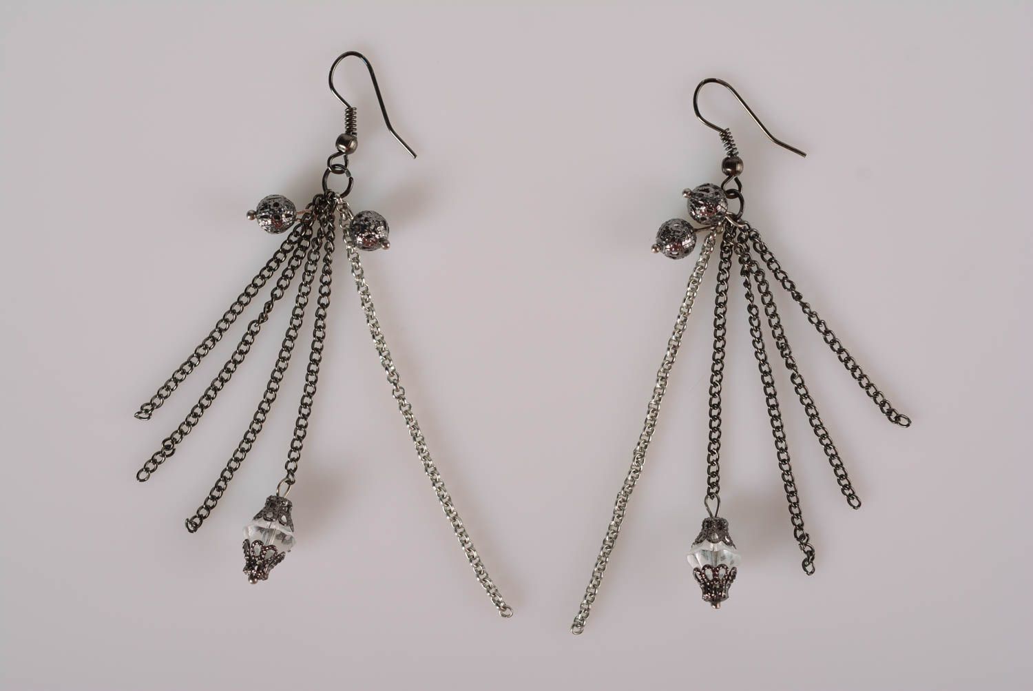 Metal jewelry handmade earrings dangling earrings women accessories cool gifts photo 1