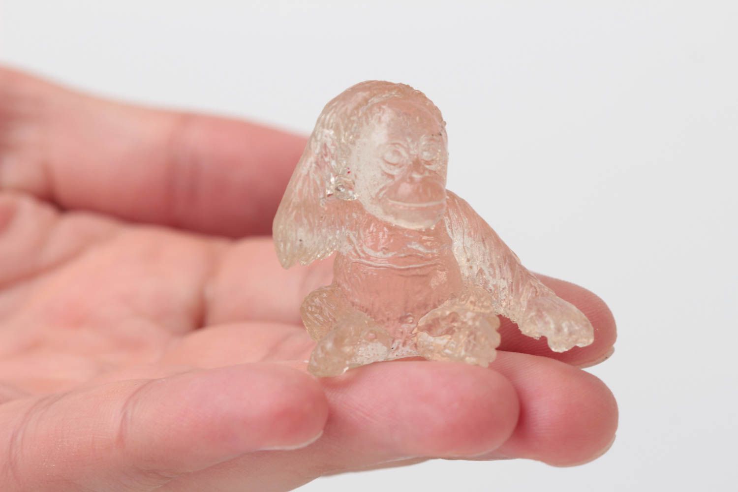 Прозрачная статуэтка из полимерной смолы миниатюрная настольный декор обезьянка фото 5
