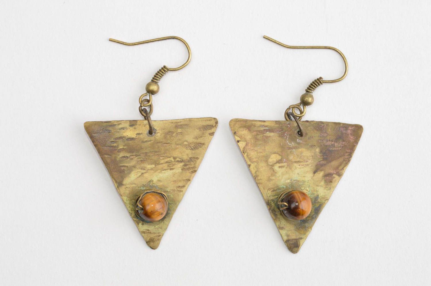 Handmade jewelry unusual gift designer accessories copper earrings gift ideas photo 2