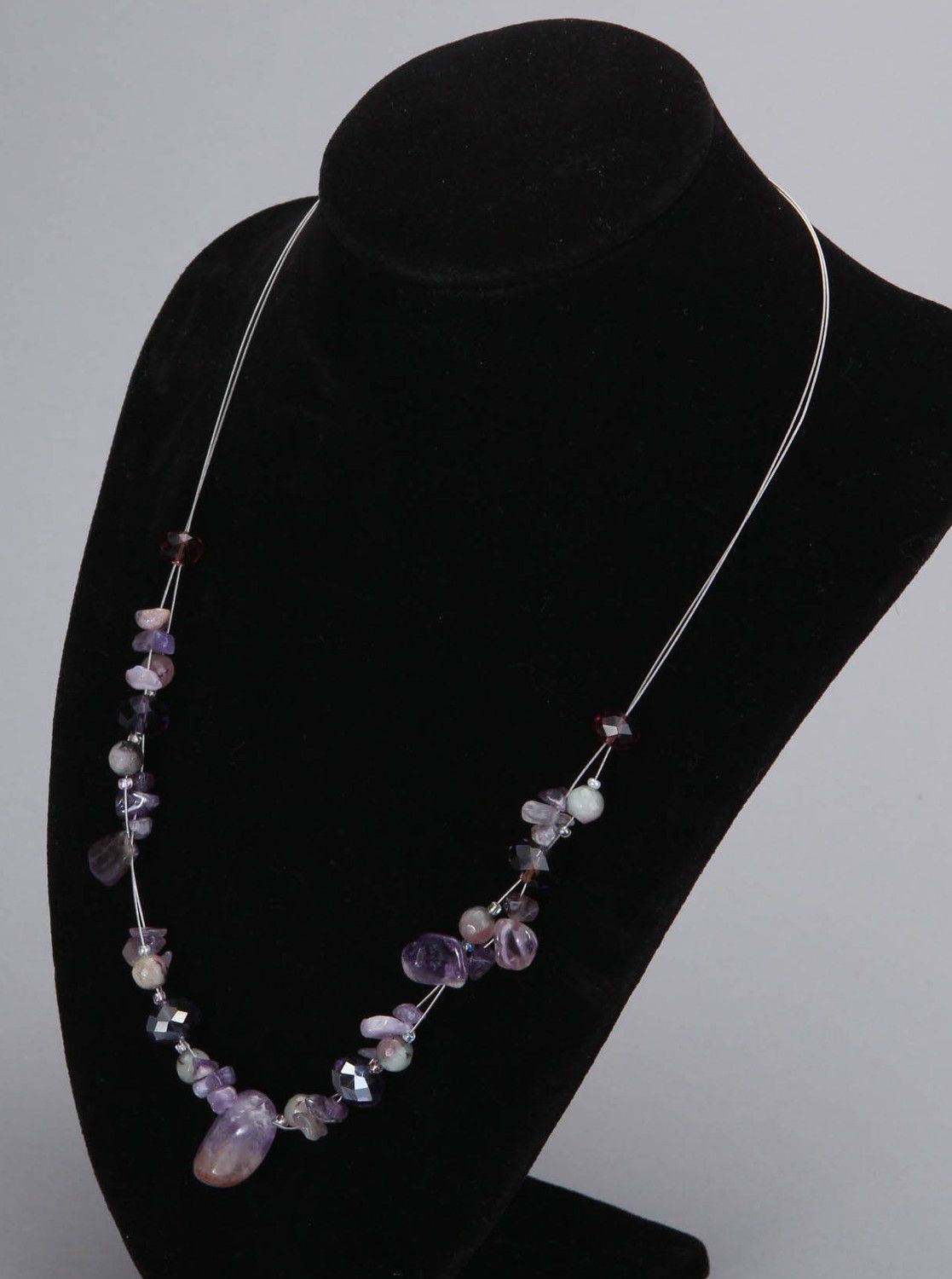 Necklace made of agate, amethyst photo 3