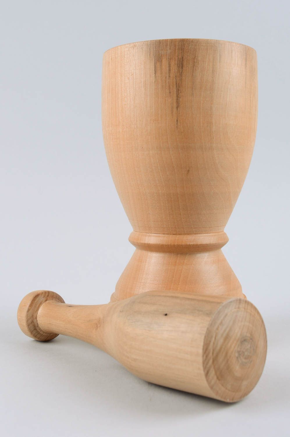 Посуда из дерева ручной работы ступка с пестиком деревянная кухонная утварь фото 4