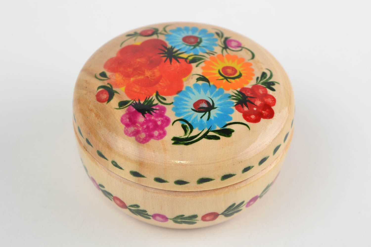 Beautiful handmade wooden jewelry box painted box for accessories gifts for her photo 3