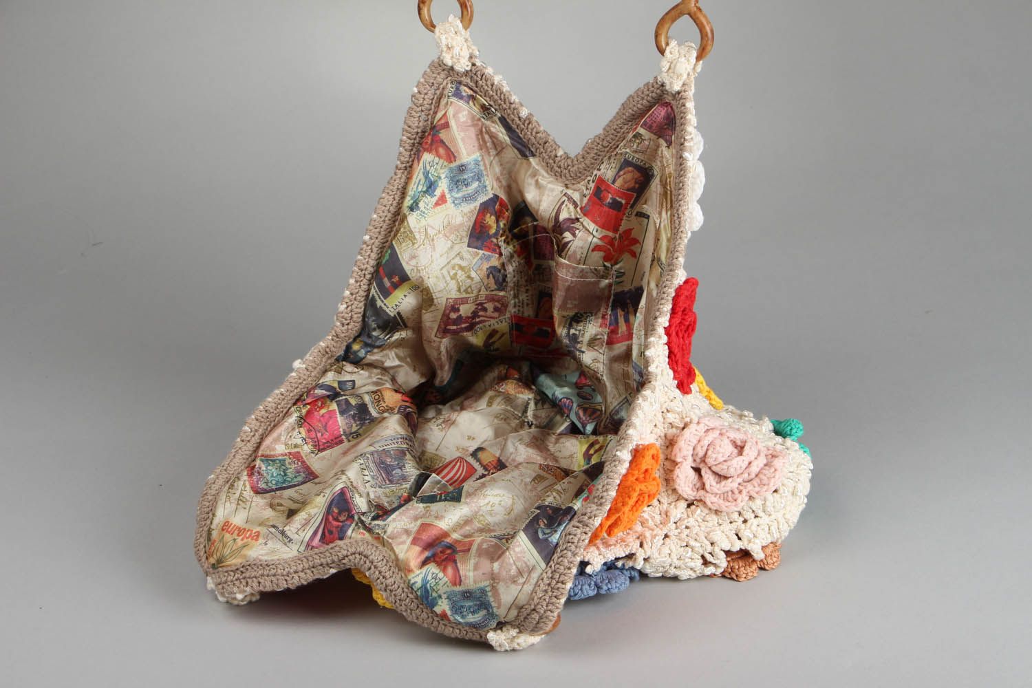 Bolsa crochet con flores foto 4