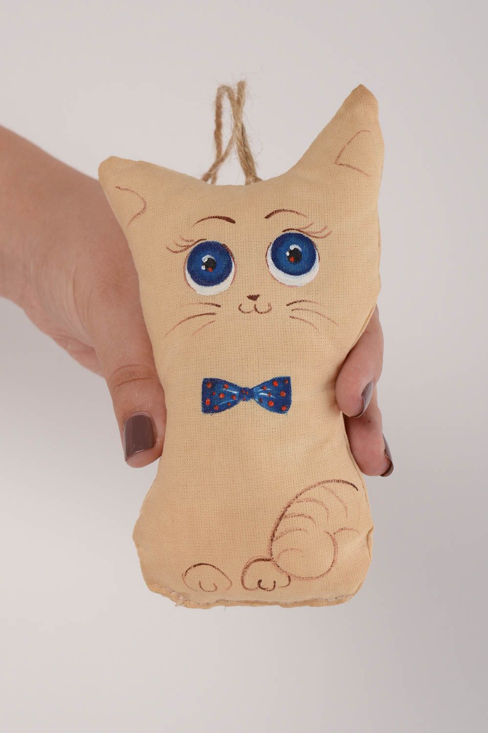 Kuscheltier Katze handmade Deko Anhänger Textil Spielzeug Designer Geschenk foto 5
