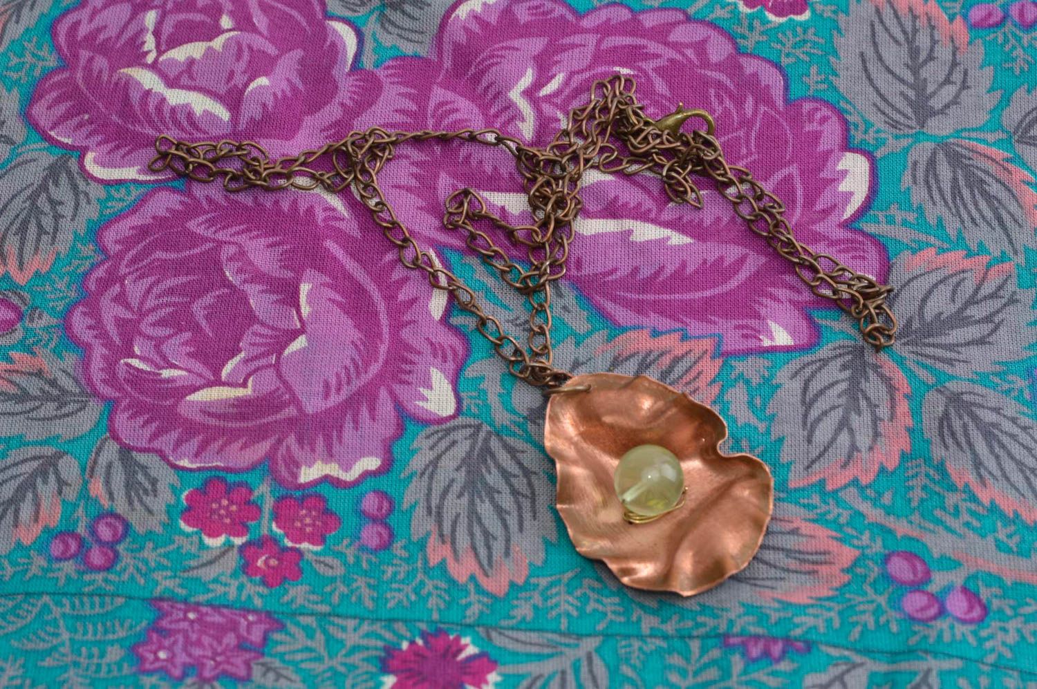 Handmade accessories copper pendant fashion pendant with fluorite women jewelry  photo 2