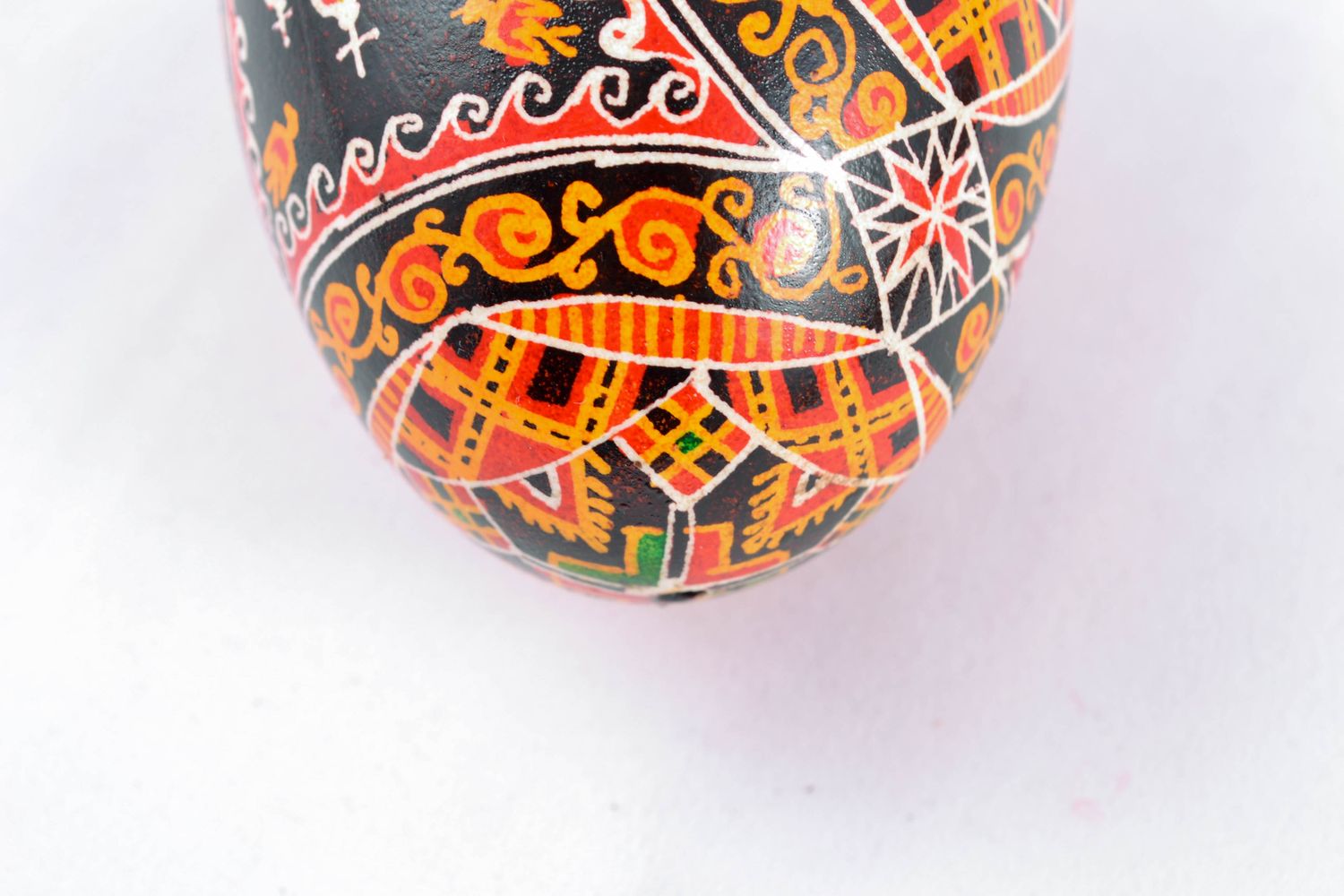 Handmade painted goose egg with the image of church and glass photo 5