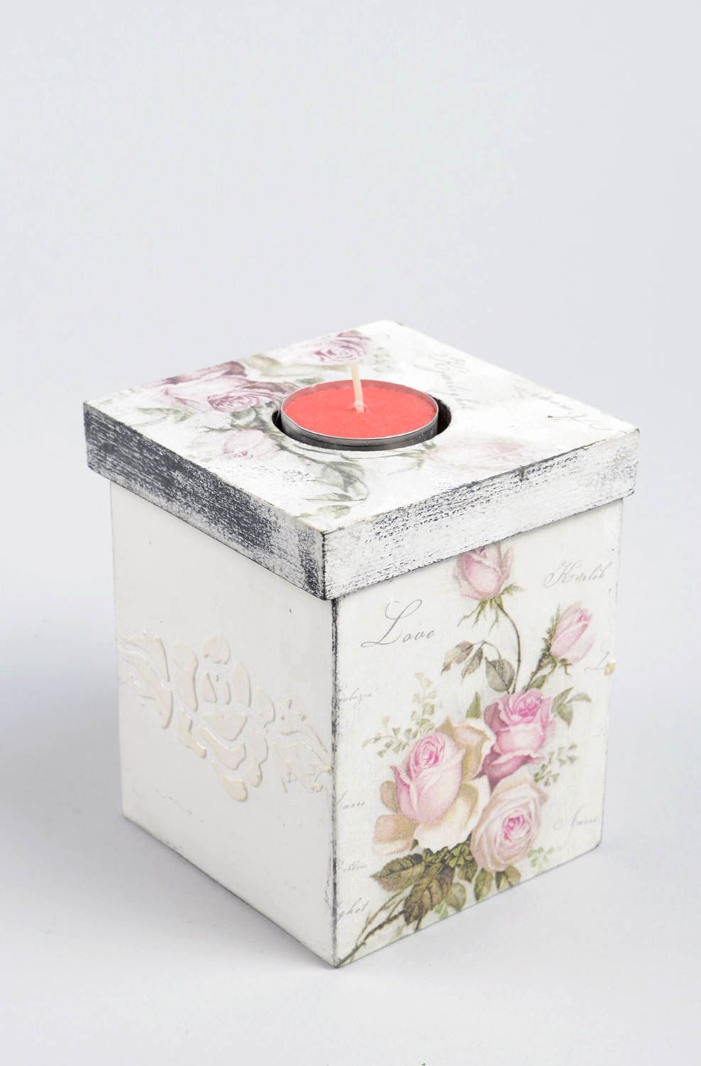 Caja de madera hecha a mano decoración de interiores artesanal regalo original foto 1