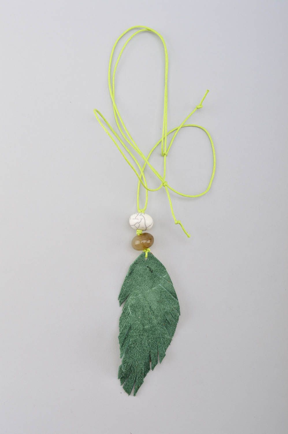 Handmade pendant leather pendant unusual accessory unusual pendant gift for girl photo 5