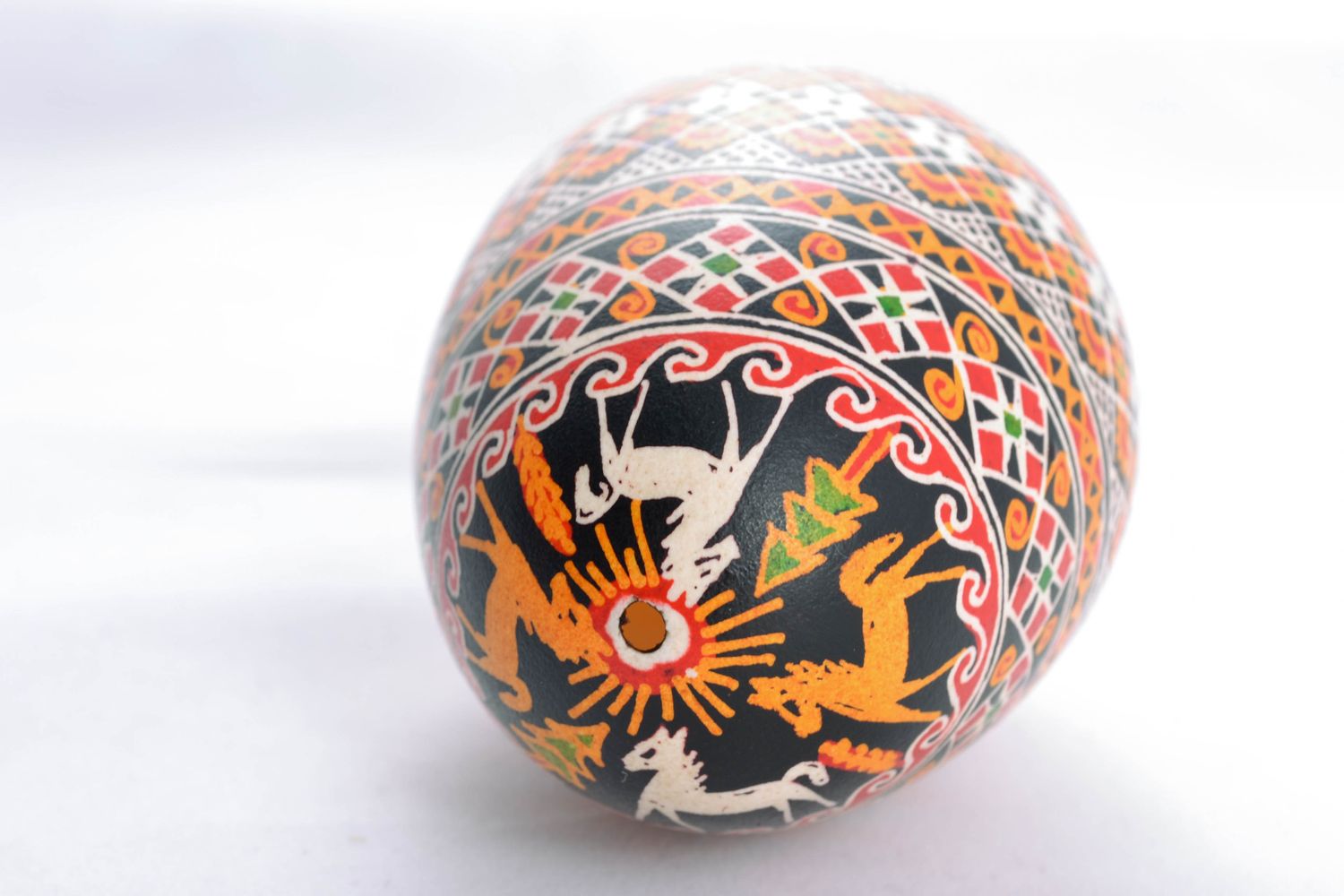 Painted Easter egg with horses photo 5