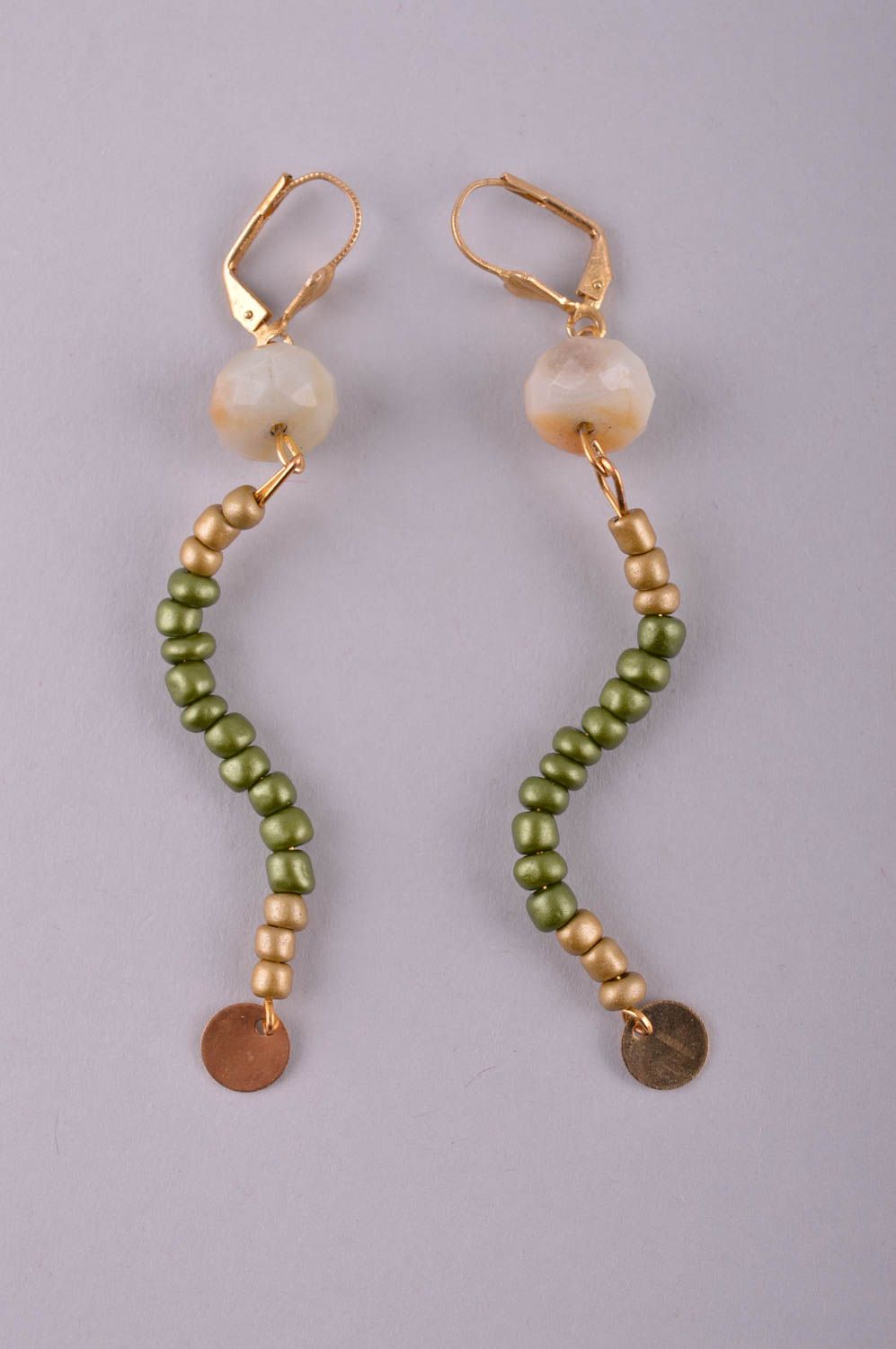 Handmade stylish earrings long earrings with charms beaded earrings for women photo 3