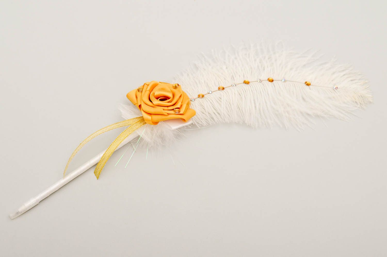 Kugelschreiber Geschenk Handmade Deko für Hochzeit Geschenk Idee mit Blume weiß foto 2
