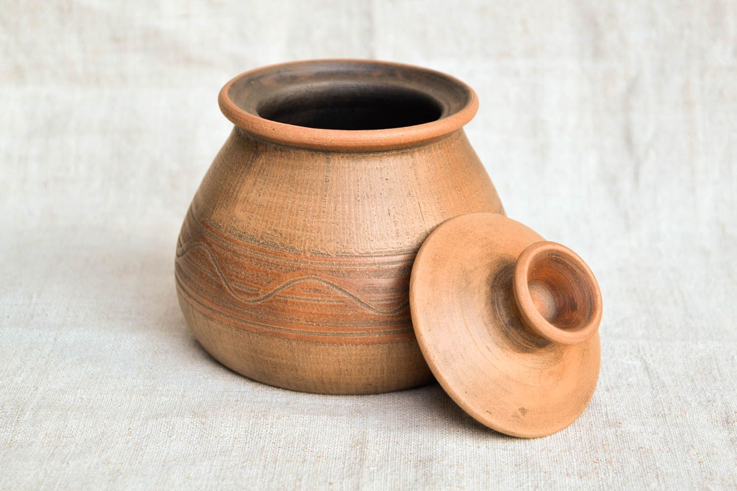Handmade ceramic pot sugar bowl kitchen decorating ideas pottery pot with lid photo 3