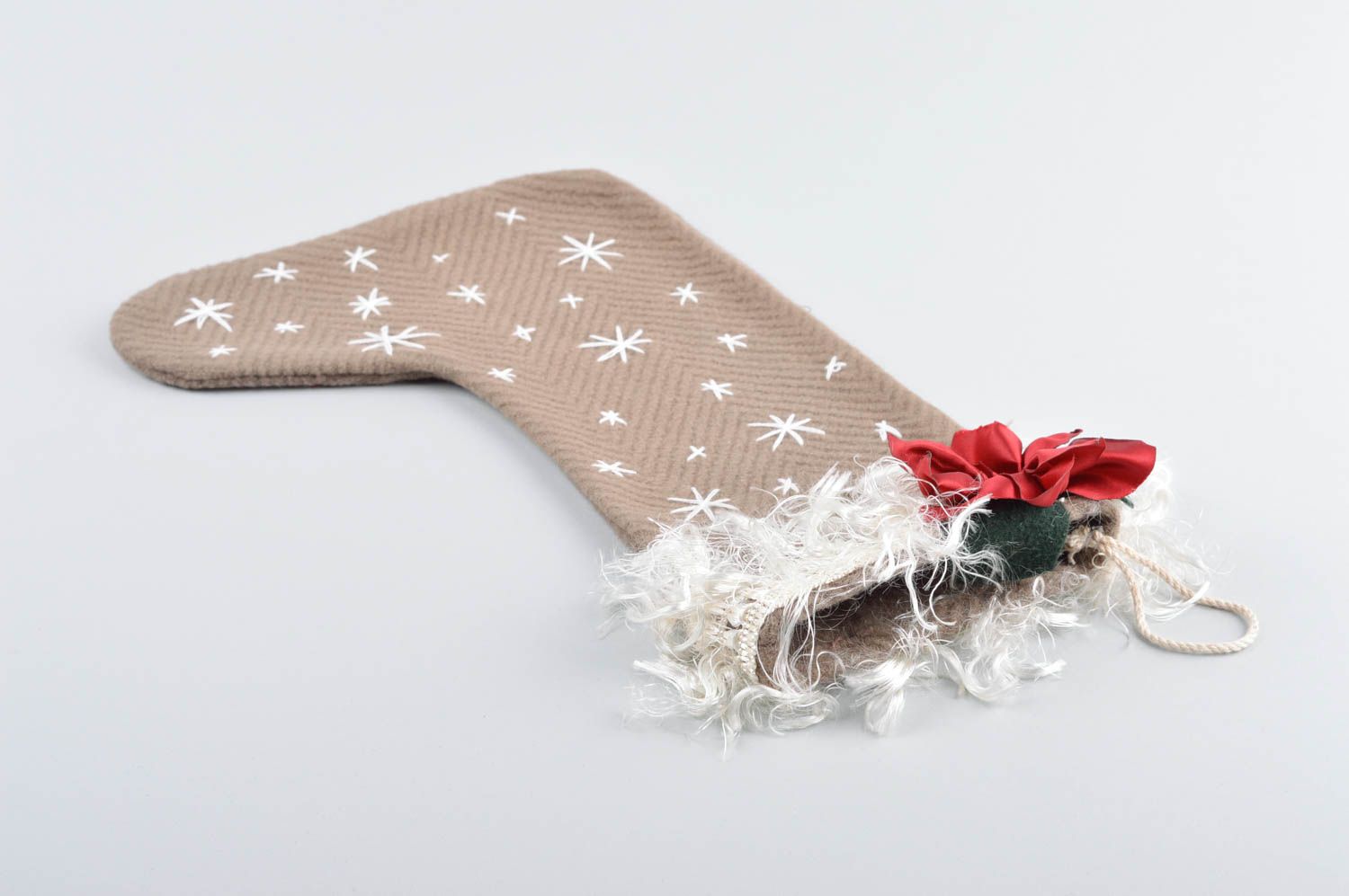 Chaussette Noël faite main Déco Noël ruban design cadeau Déco à suspendre photo 5