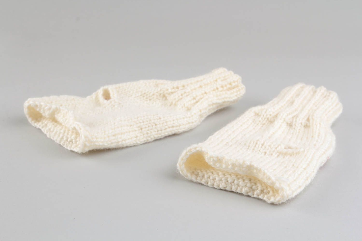 Semi mitenes tricotados com agulhas à mão de semi lã acessório de roupa  foto 3