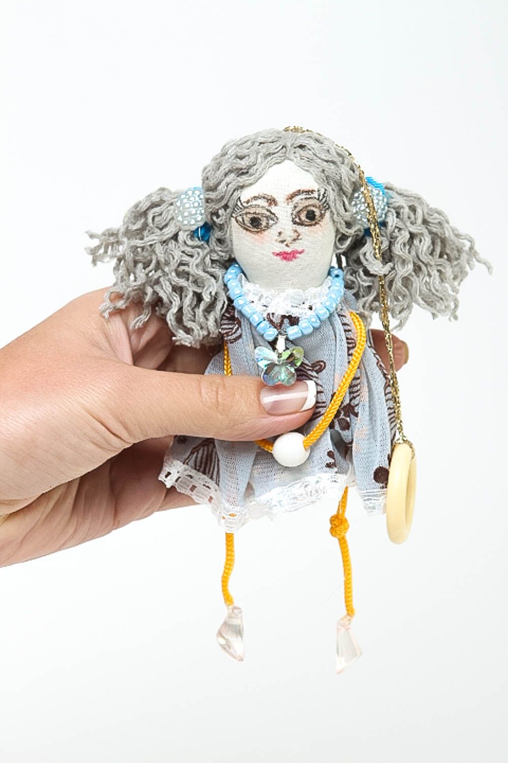 Handmade Designer Puppe Deko Wohnzimmer Künstler Puppe mit Lavendel Duft schön  foto 5