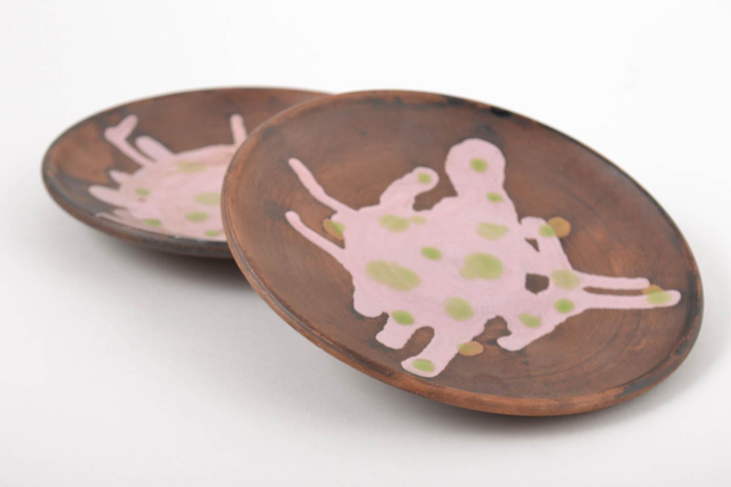 Teller Keramik handmade Küchen Geschirr bunt originelle Teller mit Bemalung foto 2