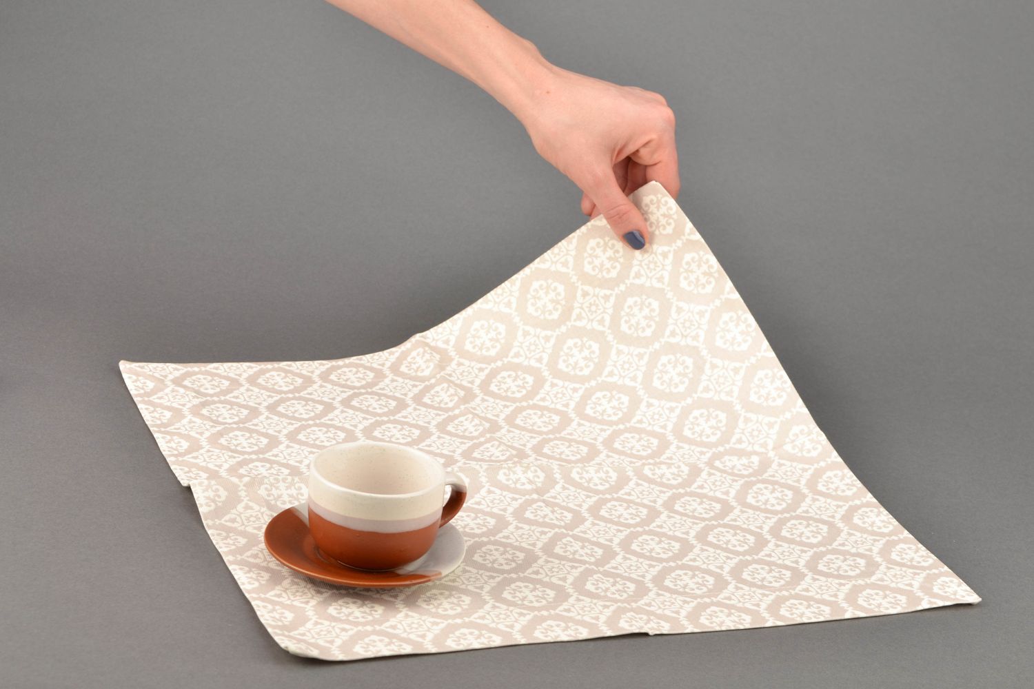 Light fabric table napkin photo 2