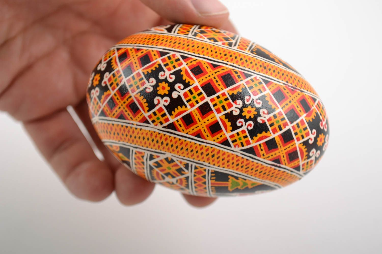 Huevo de Pascua de ganso pintado con acrílicos artesanal con animales foto 2