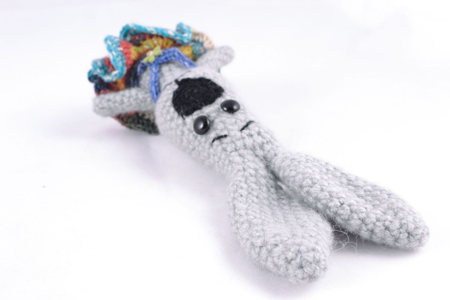 Giocattolo a maglia fatto a mano pupazzo a forma di lepre a uncinetto foto 5