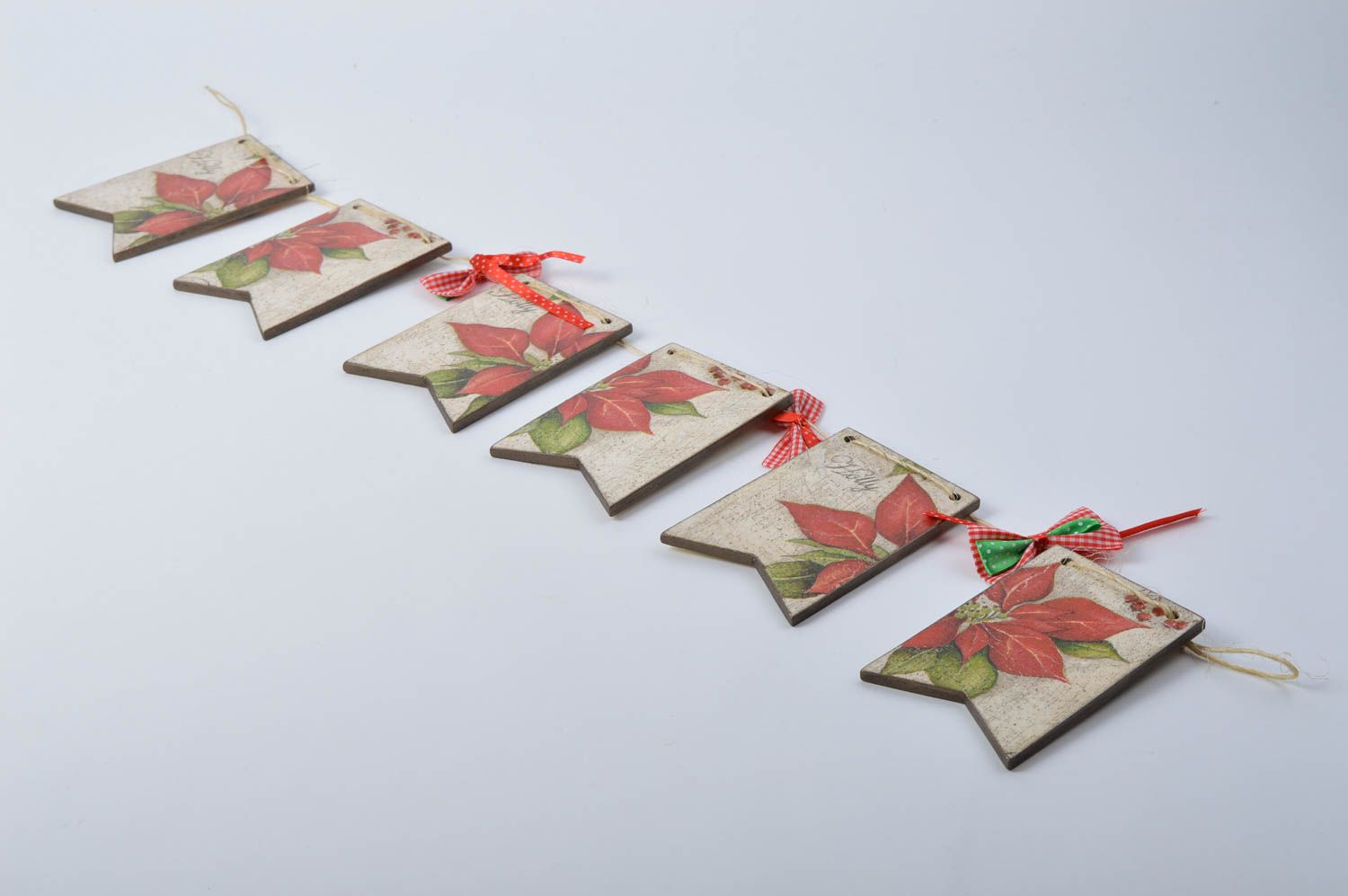 Banderines navideños hechos a mano guirnalda decorativa decoración de casa  foto 5