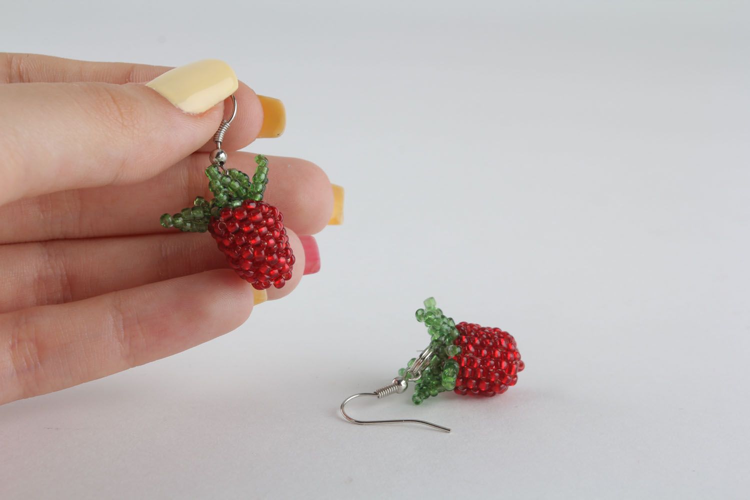 Beaded earrings Raspberries photo 4