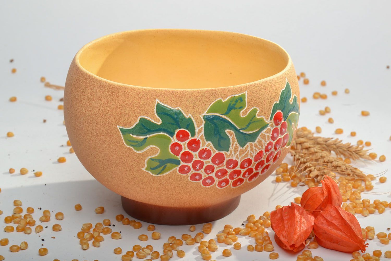 Clay bowl with painting photo 1