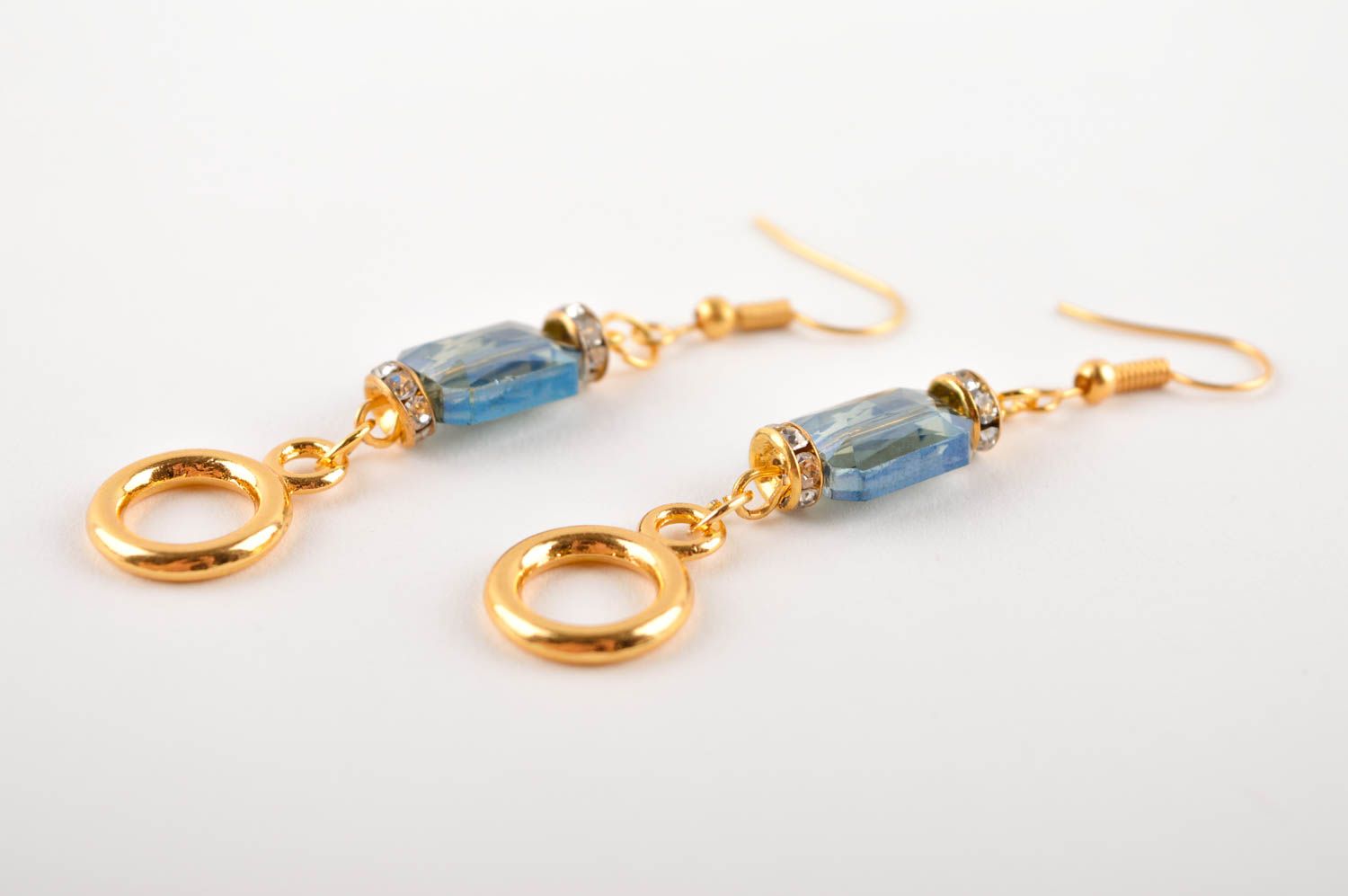 Handmade lange Ohrringe in Blau Schmuck Ohrringe Accessoire für Frauen foto 4