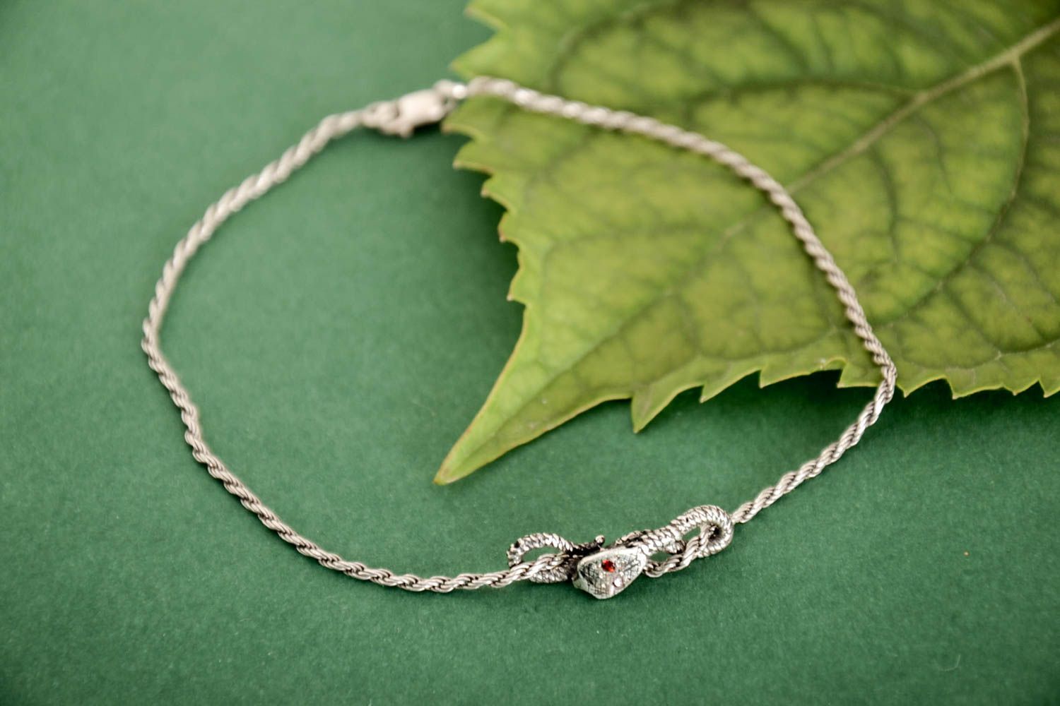 Украшение ручной работы серебряное украшение браслет из серебра змея филигрань фото 1