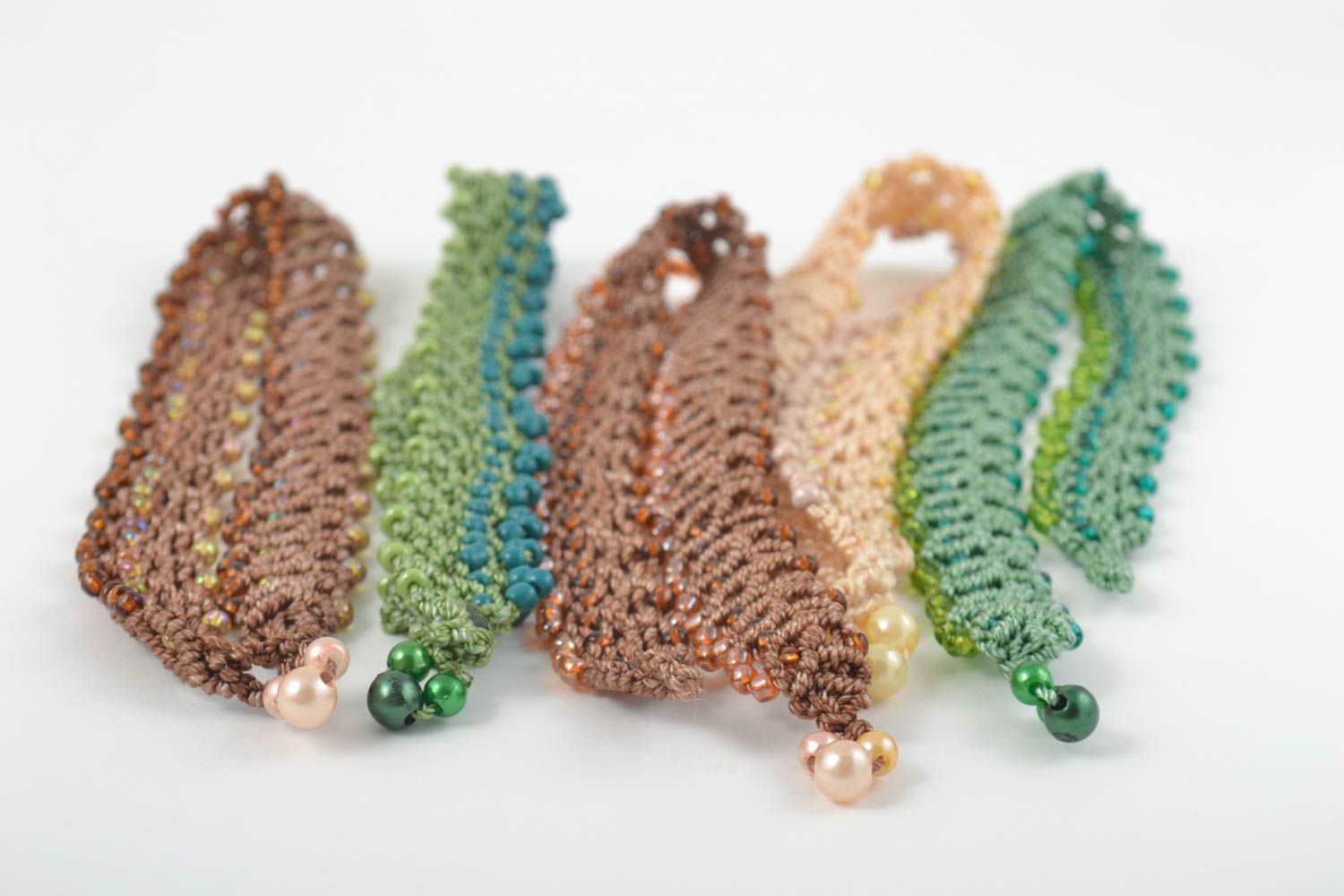 Lot de Colliers macramé faits main en fils et perles 5 pièces Cadeau pour femme photo 3
