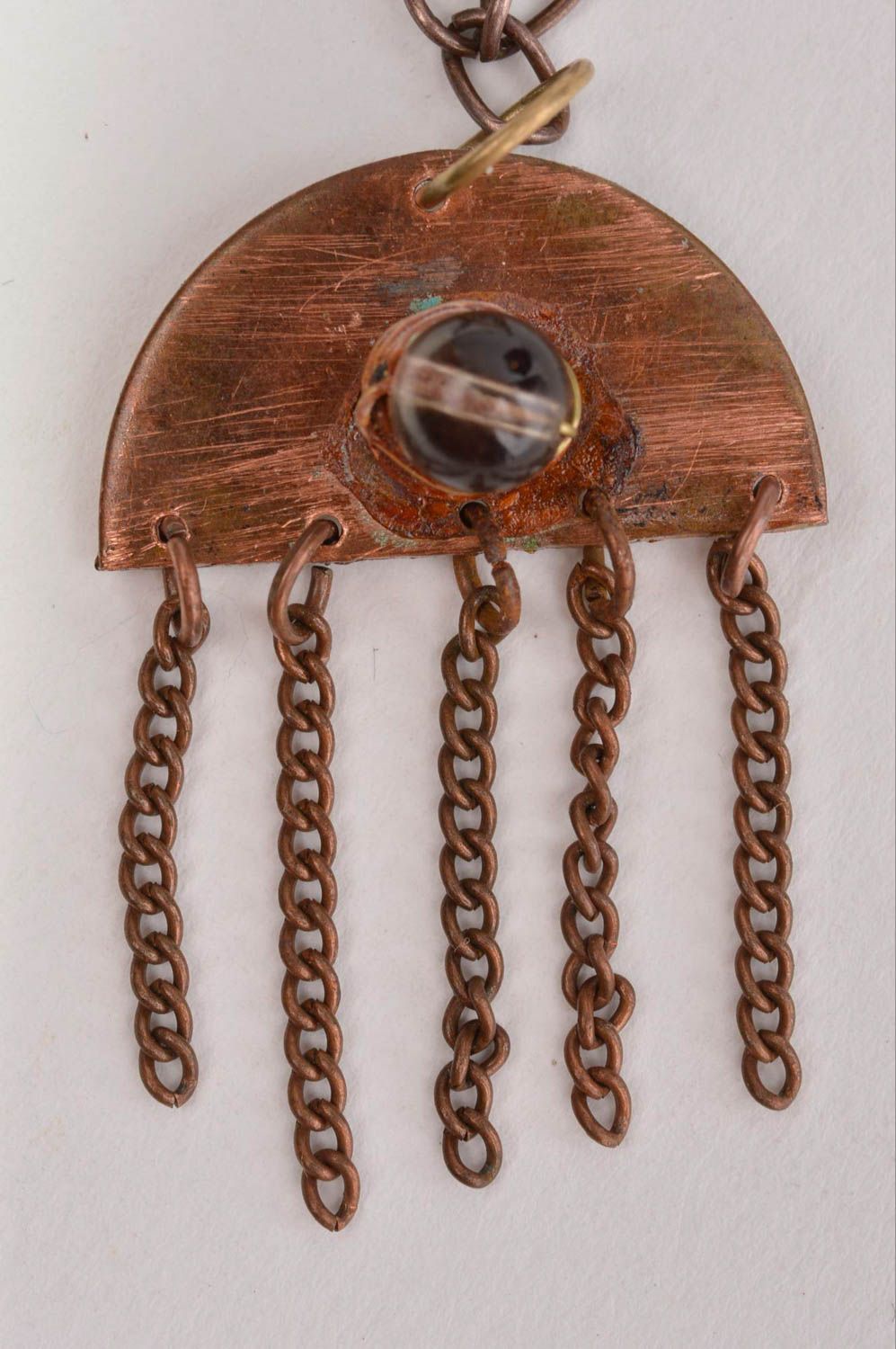 Handmade pendant unusual accessory for girls designer pendant copper jewelry photo 4