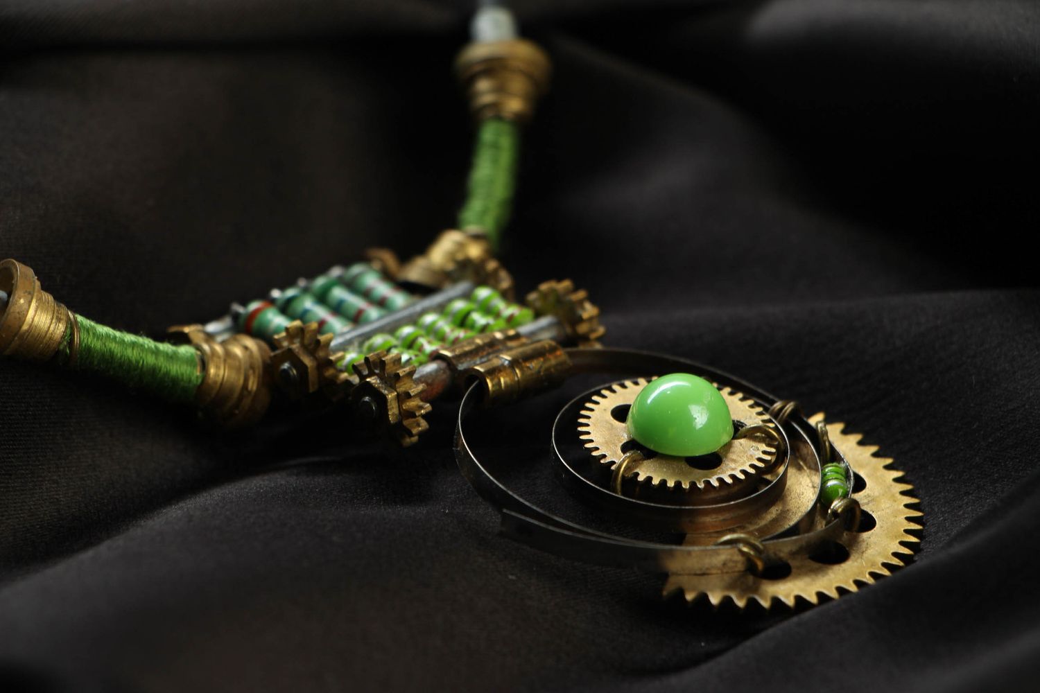 Steampunk necklace with mechanisms photo 3