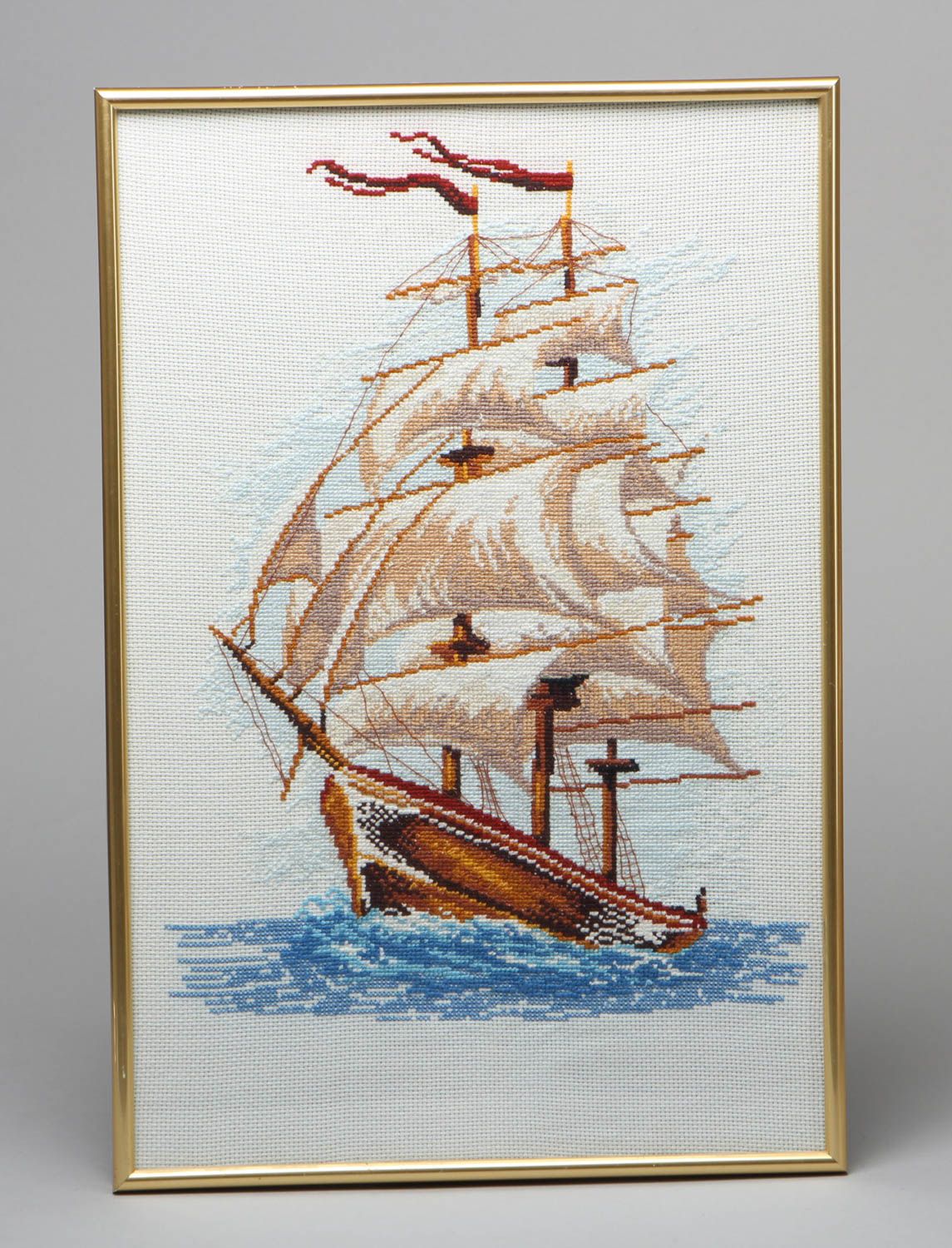 Cross stitched picture Ship of Dream photo 1