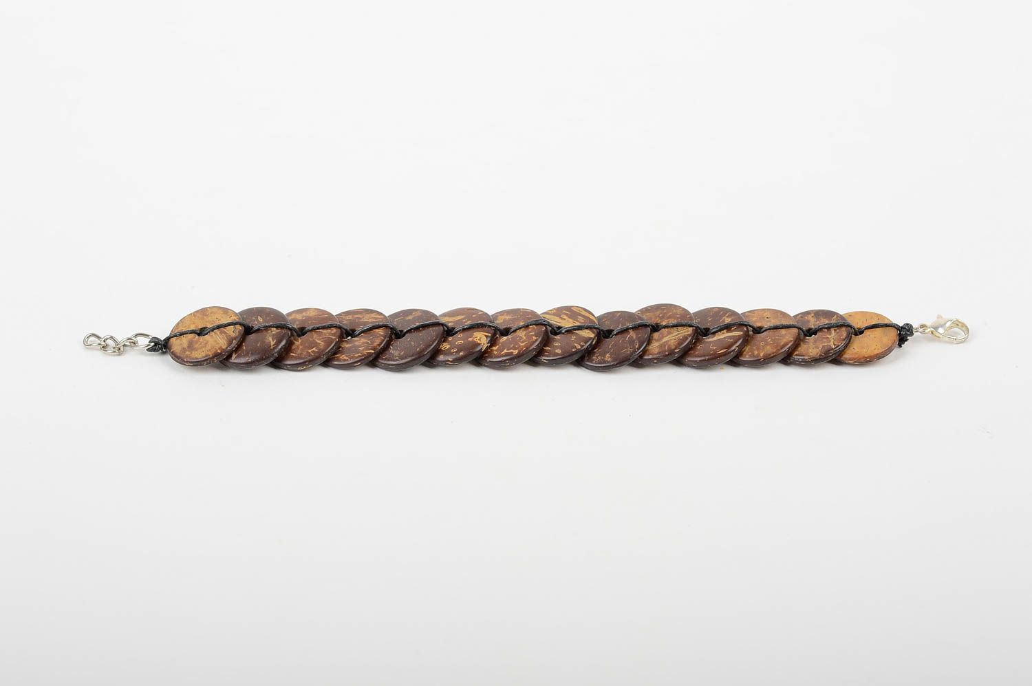 Bracelet bois Bijou fait main en cocotier marron Accessoire pour femme photo 4
