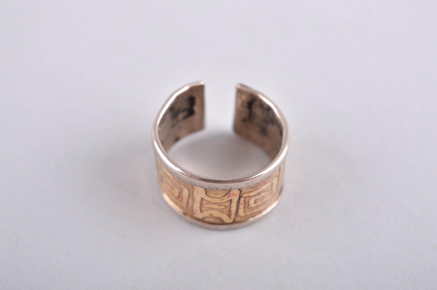 Кольцо ручной работы кольцо из мельхиора оригинальное металлическое украшение фото 2
