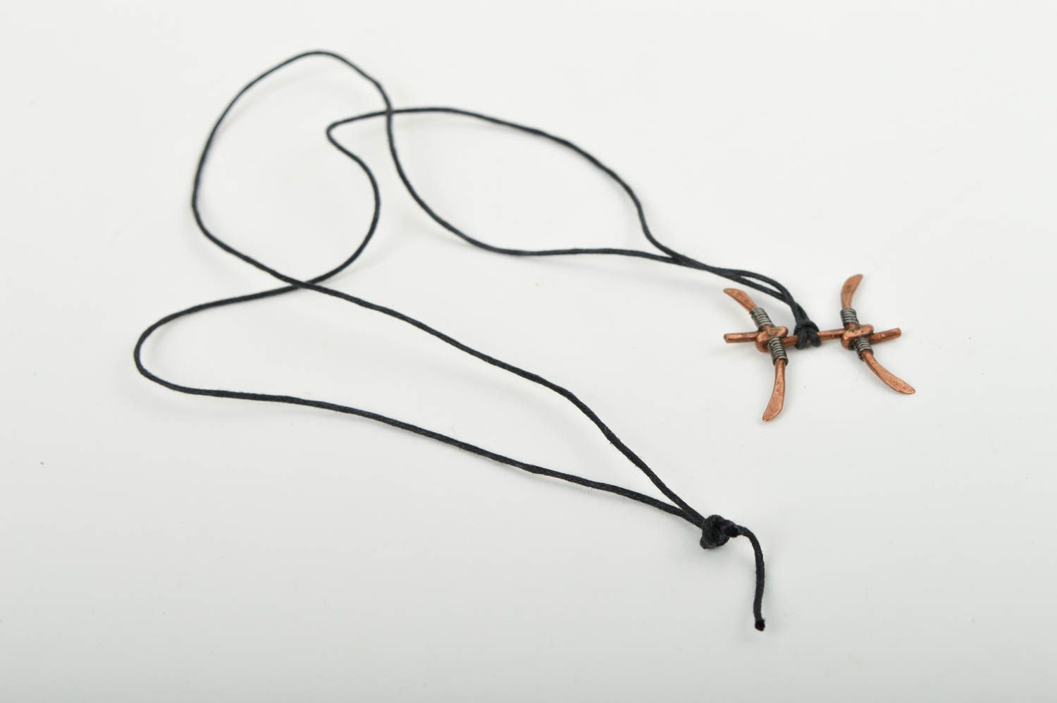 Handmade copper female pendant unusual stylish accessory elegant jewelry photo 5