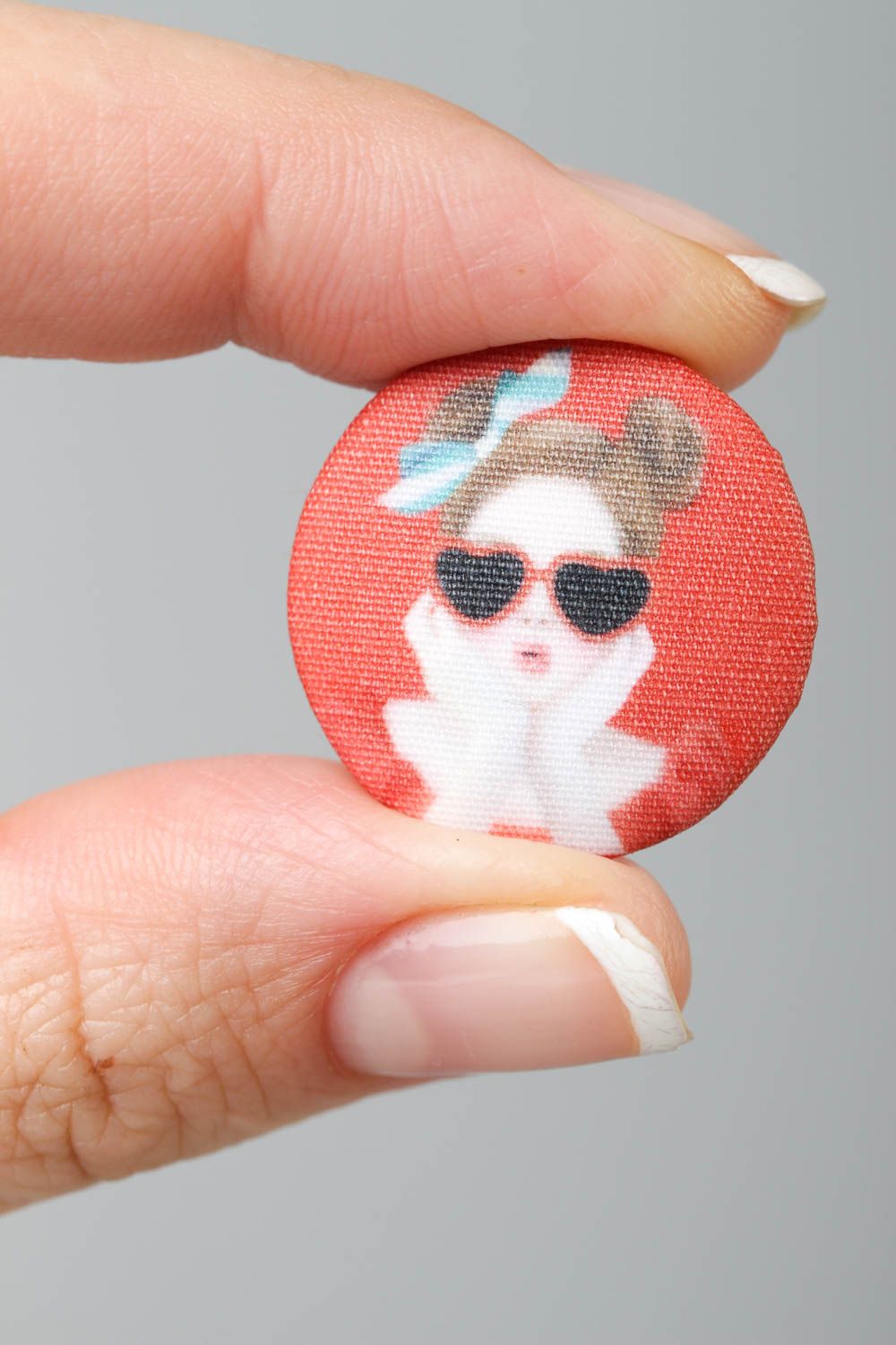 Beautiful handmade buttons stylish plastic button printed fabric button photo 5