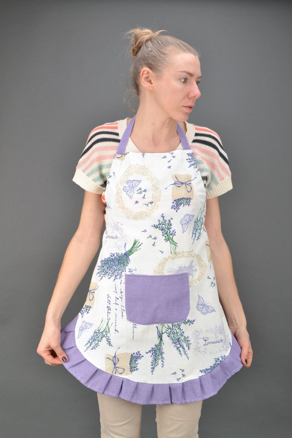 Beautiful unusual women's fabric apron photo 1