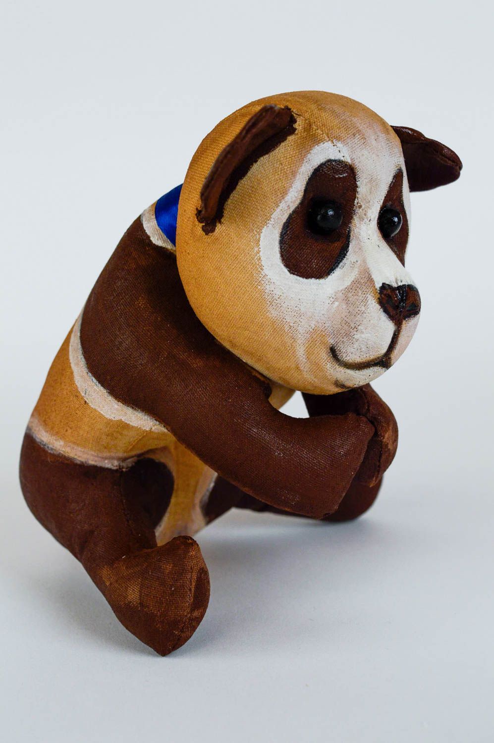 Мягкая игрушка панда из ткани ароматизированная с росписью ручной работы фото 3