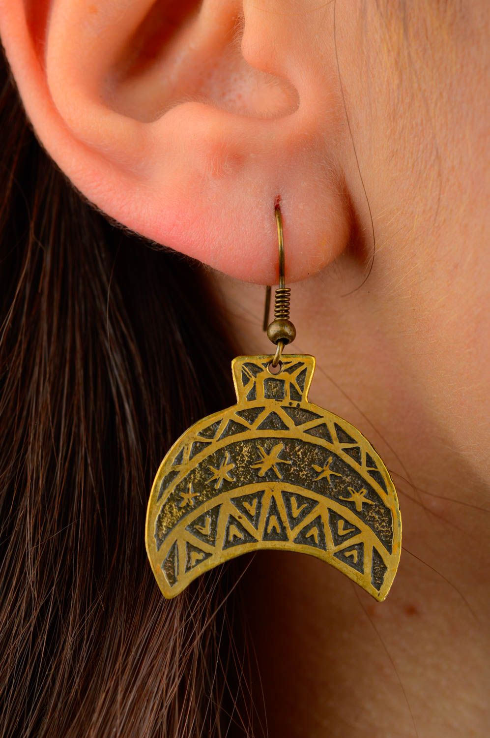 Handmade womens earrings metal jewelry earrings design fashion accessories photo 2